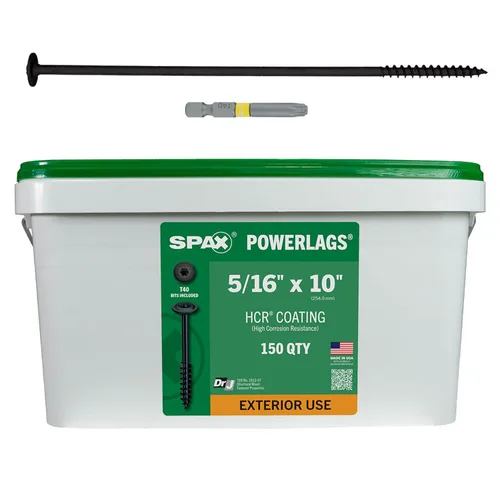Vista 38 de SPAX Tornillos de retraso de madera estructural con cabezal de arandela exterior de 1/4" x 2-1/2", broca Torx T-Star (50 EA) incluida, resistente a