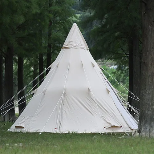 Vista 2 de Tienda tipi para adultos al aire libre camping 4 estaciones familia camping yurta tienda Tipi tiendas de campaña para caza, equipo familiar