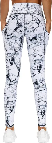 Vista 3 de THE GYM PEOPLE - Pantalones deportivos de yoga gruesos de tiro alto para mujer, con bolsillos y control de abdomen, leggings para entrenar y correr