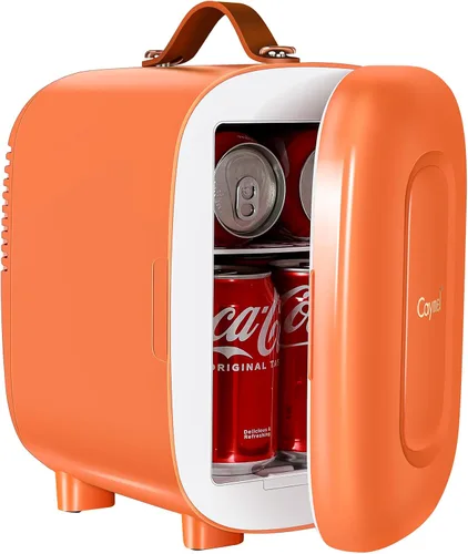 Vista 10 de Caynel - Minirrefrigerador termoeléctrico portátil (4 L/6 latas), CA/CC, enfriador y calentador para cosméticos, alimentos, bebidas y maquillaje