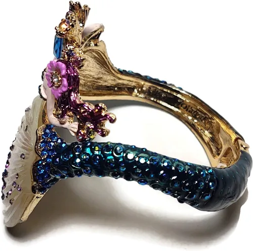 Vista 3 de BETSEY JOHNSON Pulsera de diamantes de imitación de sirena azul, Diamante de imitación