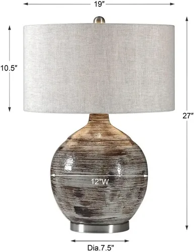 Vista 7 de Uttermost Tamula Lámpara de mesa de cerámica azul grisáceo envejecido