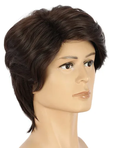 Vista 3 de yuehong Peluca de cosplay de cabello castaño corto pelucas de moda
