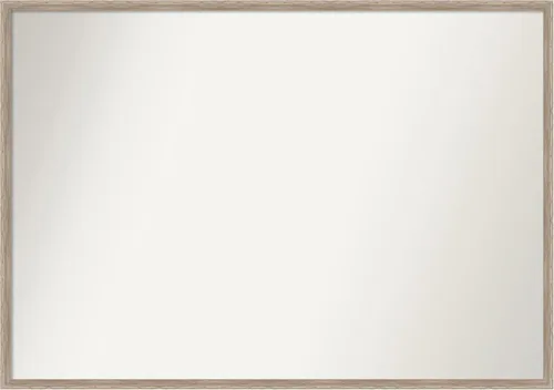 Vista 103 de Amanti Art Espejo de baño blanco para sobre el fregadero, 24 x 27 pulgadas, espejo de tocador rectangular con cuña de madera dura, marco de madera