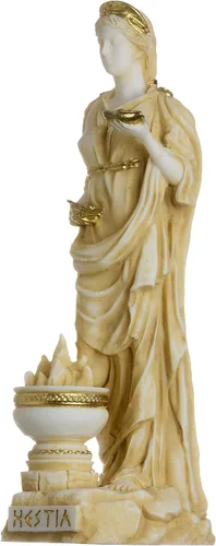 Vista 2 de BEAUTIFUL GREEK STATUES Hestia Goddess of The Hearth, Home Family y The State Statue - Tono dorado de 6.69 pulgadas