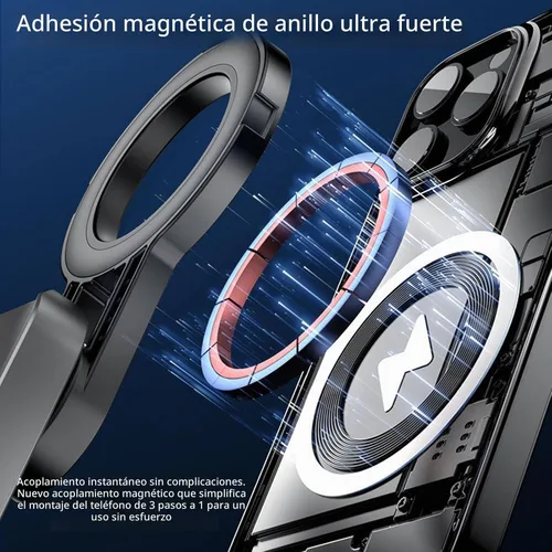 Vista 5 de Palo selfie magnético multifuncional 4 en 1 con rotación de 360°, mini trípode portátil extensible para teléfono con control remoto y anillo
