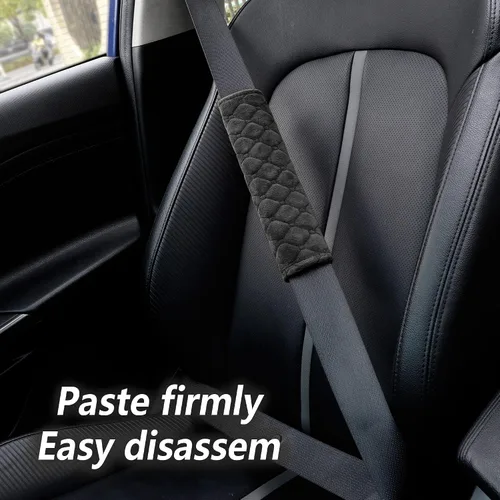 Vista 10 de Turcee 2 PCS fundas para cinturón de seguridad de automóvil, cojín suave para cinturón de seguridad, antifricción para una conducción cómoda