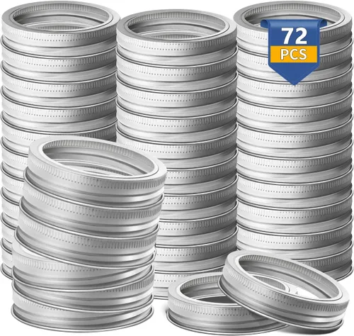 Vista 8 de Anillos para conservas de boca regular, 24 unidades, anillos de tarro de masón, sellos de boca regular, anillo de tarro de conserva, bandas de metal