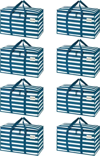 Vista 19 de VENO - Paquete de mudanzas, cajas de almacenamiento para embalaje universitario con tapas alternativas, para dormitorio, extragrande, asas