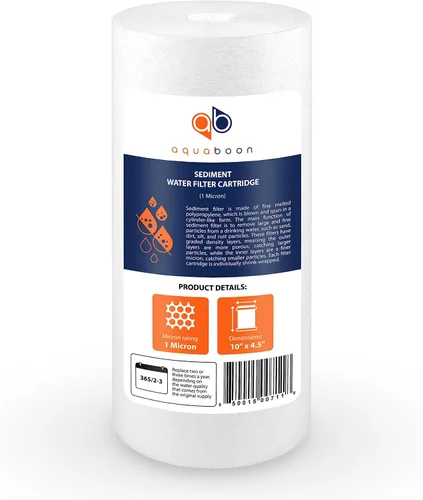 Vista 8 de Aquaboon Whole House - Filtro de agua de 1 micrón de 10 x 4.5 pulgadas contra sedimentos de repuesto compatible con DGD-5005, AP810, paquete de 2