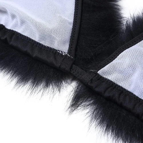 Vista 7 de ZOSCGJMY Conjunto de bikini de dos piezas de piel sintética para mujer Beige