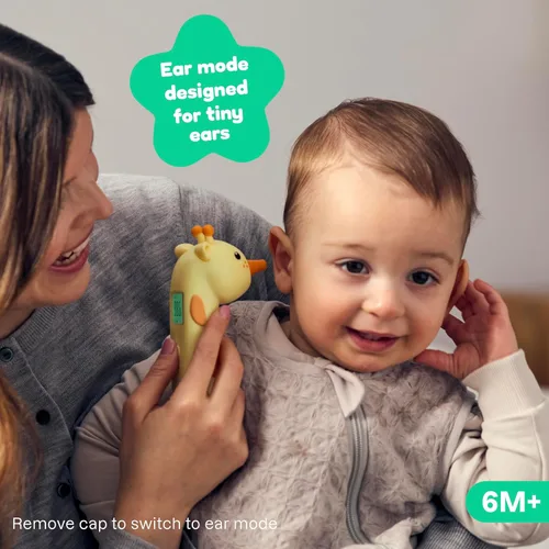 Vista 6 de Playhouse MD Termómetro de frente y oído sin contacto para bebés y niños de jirafa