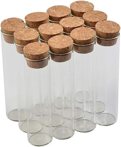Vista 10 de Mini botellas de 0.1 fl oz de 0.866 x 0.984 in, tubo de ensayo de vidrio, almacenamiento para arena líquida, alimentos, botellas de bricolaje, 24