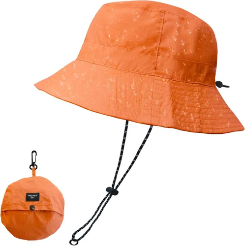 Vista 13 de NPJY Packable Sun Bucket Hat for Women Outdoor Waterproof Rain Hat Beige liso (plegable)