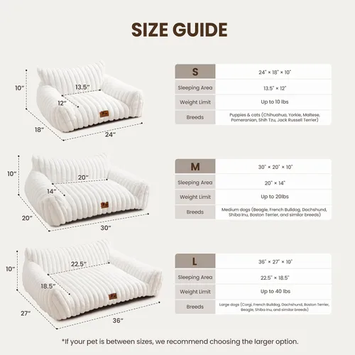 Vista 8 de Sofá de gato para mascotas, bonita cama para gatos de interior Crema