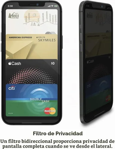 Vista 7 de ZAGG InvisibleShield - Protector de pantalla de privacidad de vidrio para iPhone 13 PRO MAX – 3X protección contra impactos y arañazos, vidrio