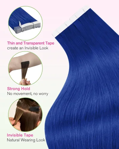 Vista 190 de YoungSee Extensiones de Cabello Humano con Cinta Balayage Extensiones de Cabello con Cinta Marrón Oscuro Extensiones de Cabello con Cinta Ombre
