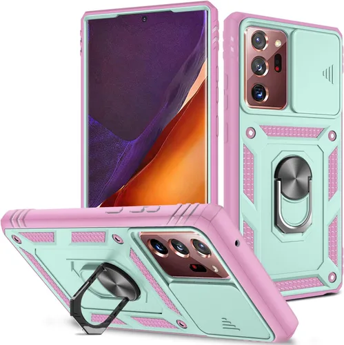 Vista 68 de Funda para Galaxy Note 20 Ultra, a prueba de golpes, resistente a los impactos con cubierta protectora de lente deslizante para Samsung Galaxy Note