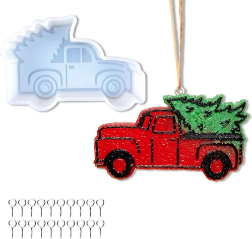 Vista 11 de Molde de silicona Freshie para perlas aromáticas, árbol de Navidad, vela, cera y arcilla para decoración del hogar