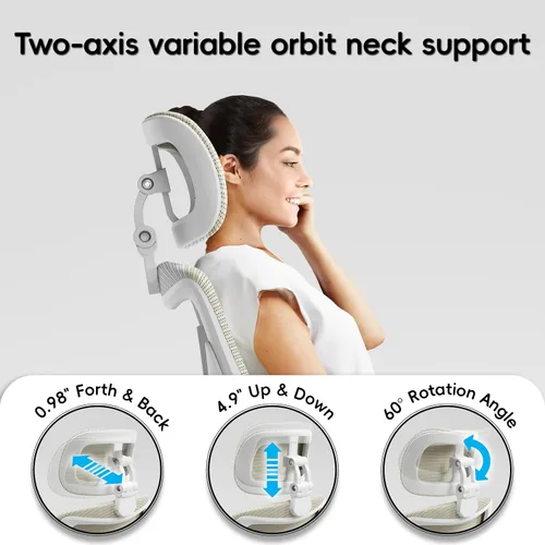 Vista 8 de Ergalithic Silla Ergonómica de Escritorio para Oficina y Hogar-Silla de Computadora en Forma de X de Malla de Cuero PU con Soporte Lumbar