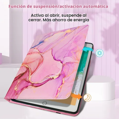 Vista 4 de Zonefoker Fundas para iPad de 6ª generación 2018/2017, iPad Air 2 2014 #02 Mármol Rosa