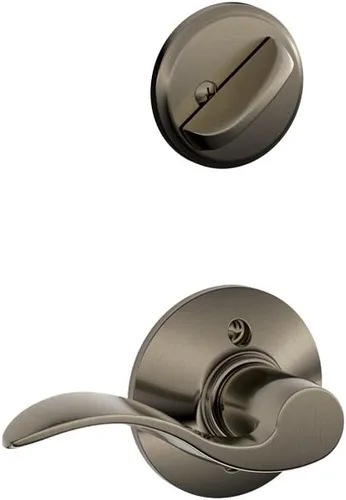 Vista 10 de Schlage F59 ACC 716 RH Accent - Palanca interior derecha con cerrojo, bronce envejecido (solo mitad interior)
