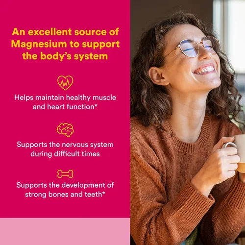 Vista 2 de Natural Factors Glicinato de magnesio – Suplemento de apoyo a la salud de todo el cuerpo – Suplemento de magnesio natural que apoya la fuerza ósea