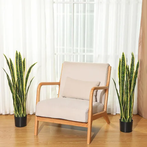 Vista 8 de Crowye Paquete de 2 plantas de serpiente artificial de 3.15 pies de alto, planta de Sansevieria sintética, serpiente falsa grande a granel en maceta