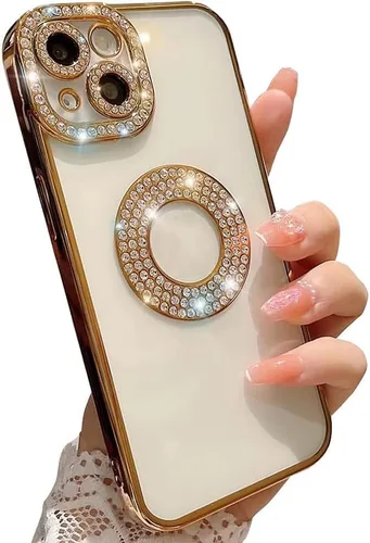 Vista 8 de Casechics - Funda compatible con iPhone 11, Diamend Rhinostone, color negro