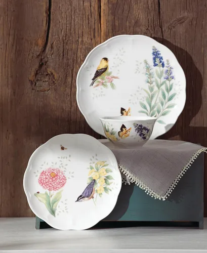 Vista 6 de Lenox 883319 Butterfly Meadow Flutter - Juego de vajilla de 12 piezas, multicolor