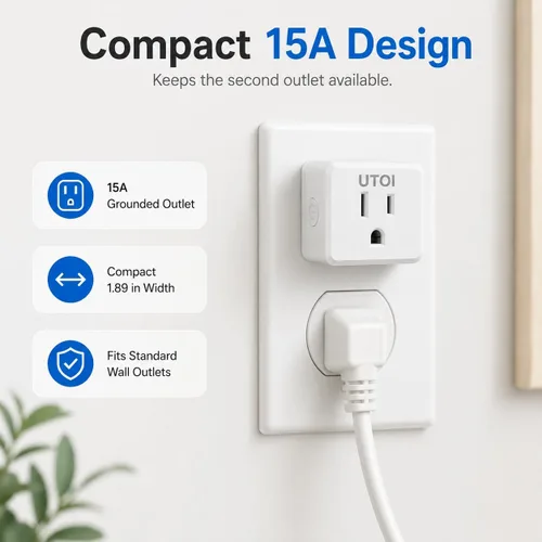 Vista 6 de Toma de control remoto UTOI con interruptor de pared inalámbrico, salida de 15 A Control lamps, fans and household appliances without wiring or