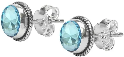 Vista 10 de Pendientes de tuerca con gemas, plata de ley 925, aretes de 6 mm redondos para niñas y mujeres, regalo