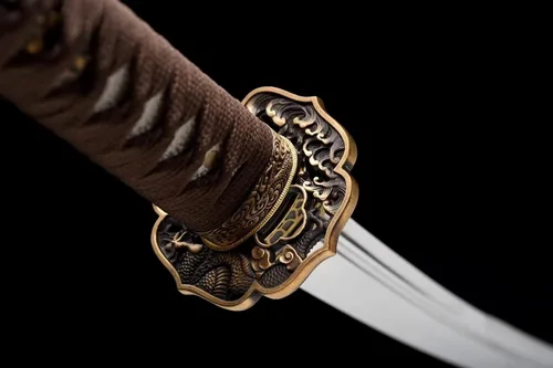 Vista 9 de Dragón Wakizashi Clay Templado T10 Acero Japonés Samurai Espada Unokubi-Zukuri Cuchilla de afeitar afilada