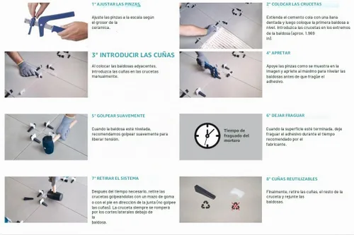 Vista 5 de Sistema de nivelación de pestañas para jalar, color blanco, 0.039 in, 500