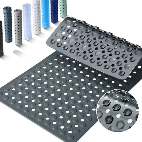 Vista 19 de Yimobra Tapete Cuadrado Antideslizante para Piso de Ducha, 21"x21" Tapete para Bañera Lavable a Máquina, Suave para los Pies, Tapete de Baño