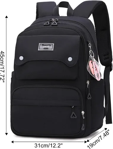 Vista 2 de JiaYou Mochila Casual para Adolescentes, Niñas, Mochila para la Escuela Secundaria, Mochila Diaria, para Mujeres, Bolsa de Viaje para Portátil, 1#