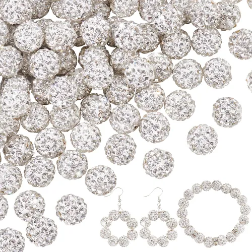 Vista 19 de PH PandaHall - 240 piezas de cuentas de strass en 24 colores, cuentas de cristal de 10 mm, cuentas de bola de discoteca con strass, cuentas