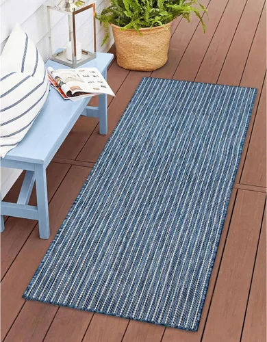 Vista 52 de Liora Manne Carmel - Alfombra tejida de perfil bajo de fácil cuidado para interiores y exteriores, color aguamarina, 6 pies 6 pulgadas x 9 pies 4