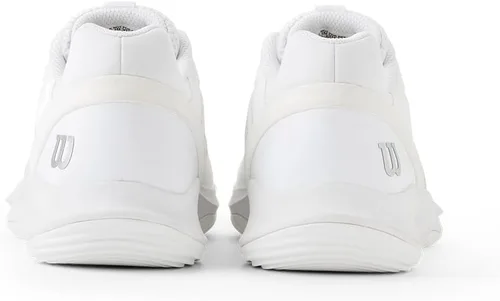 Vista 8 de WILSON Zapatos de pádel Hurakn Pro V2 para mujer, Blanco/Blanco/Plateado