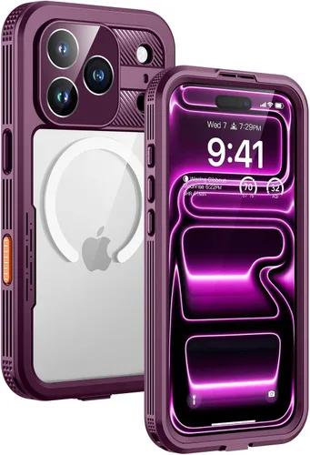 Vista 10 de Lanhiem - Funda magnética para iPhone 16, impermeable, antiespía negro Anti-Spy Negro
