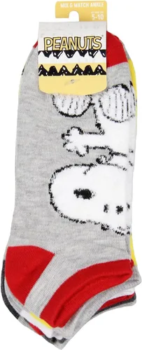 Vista 4 de Peanuts Charlie Brown Snoopy y Woodstock - Calcetines tobilleros invisibles, paquete de 6 pares, Varios