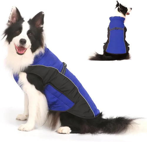 Vista 5 de Abrigo de invierno cálido para perros, Gimilife - Suéter para perros, abrigos impermeables para climas fríos, ropa para mascotas, chaqueta