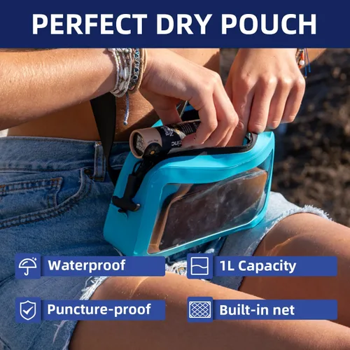 Vista 6 de THURSO SURF - Bolsa seca impermeable con pantalla táctil sensible 1L (azul brillante)