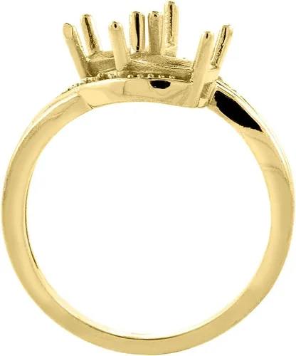 Vista 2 de Silver City Jewelry - Anillo de oro amarillo de 14 quilates con diamantes de peridoto y aguamarina (2 piedras, ovalado, 0.315 x 0.236in), tallas 5 a