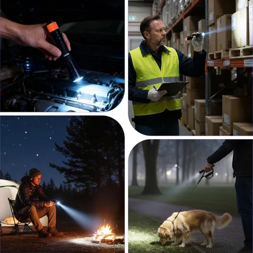 Vista 7 de KunHe Linterna LED recargable portátil de 180 lúmenes, paquete de 10 unidades, luz de bolsillo impermeable, modo único, fácil de usar con clip
