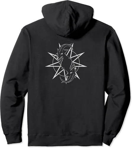 Vista 2 de Slipknot Sudadera con capucha con logotipo de Goat Star, Negro, S