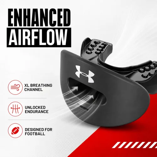 Vista 4 de Under Armour Air - Protector labial para fútbol, protección bucal completa, compatible con brákets, ajuste instantáneo