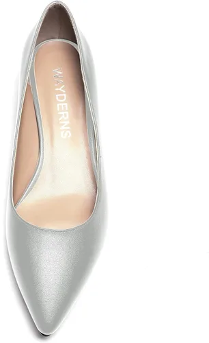 Vista 3 de WAYDERNS Zapatos de tacón alto con puntera puntiaguda mate para mujer, 3.5 pulgadas