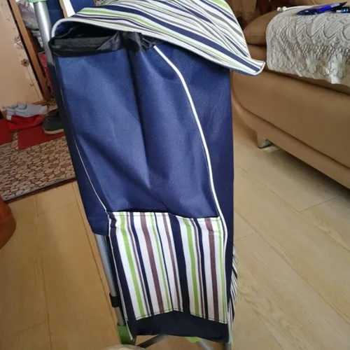 Vista 3 de Bolsa de repuesto para carrito de compras, bolsa de carrito de compras de 38 litros con botones a presión, bolsa de almacenamiento impermeable