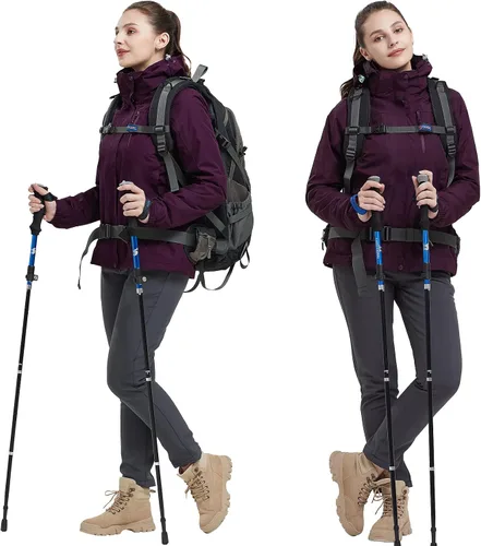 Vista 5 de GOLDEN CAMEL Chaqueta de esquí para mujer, 3 en 1, impermeable, resistente al viento, chaqueta de forro polar, chaqueta de snowboard y montaña